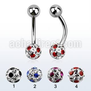 bnfr6a 316l steel belly banana with dotted ferido resined ball