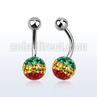 bnfr8r 316l steel belly banana with rasta ferido ball