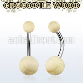 bngcr organic belly banana w 5 8mm crocodile wood balls