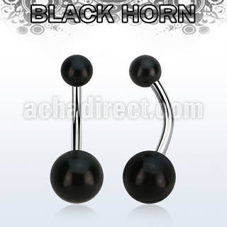 bngwk organic belly banana w 5 8mm black horn balls