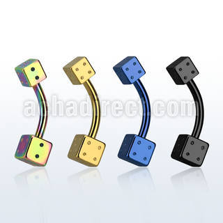 bnk2di anodized 316l steel belly banana with 5 6mm steel dice