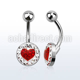 bnmtj27 steel belly banana w flat w crystals in a heart design