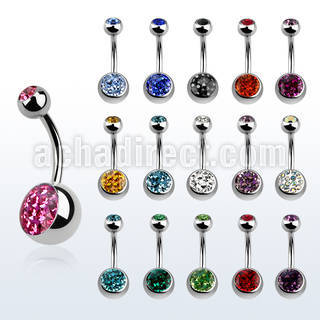 bnmtj30j steel belly banana w 8mm ball w ferido crystals jewel