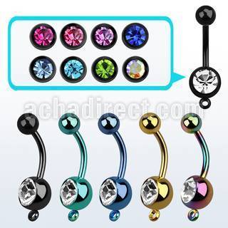 bnt1cgh pvd 316l steel belly banana w anodized steel ball w hoop