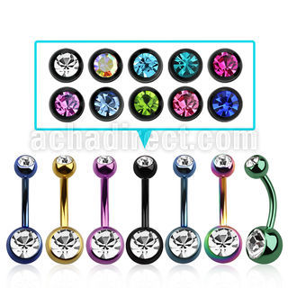 bnt2cg pvd plated 316l steel belly banana w 5 8mm bezel ball