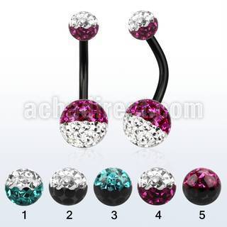 bnt2frge anodized 316l steel belly banana w 2 color ferido ball