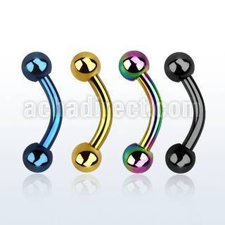 bntb4 anodized 316l steel belly banana with 4mm ball