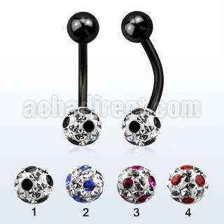 bntfr6a anodized 316l steel belly banana w dotted ferido ball