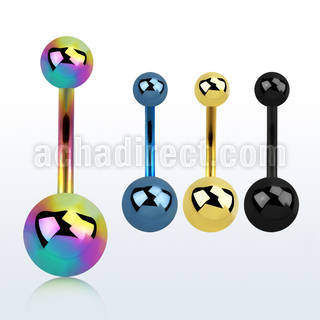 bntg anodized 316l steel belly banana with 5 8mm ball
