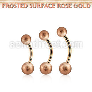 bntt2fos rose gold steel belly banana w 56mm frosted steel ball