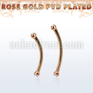 bnttj25l rose gold steel snake bite banana tiny 2.5mm jewel ball