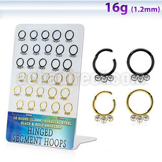 board anodized steel hinged segment ring w crystal below