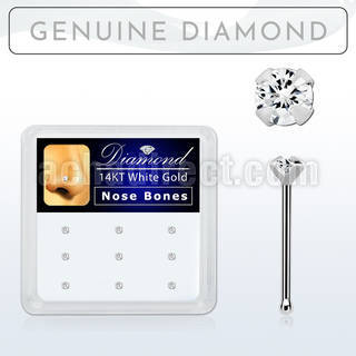 box w 12  white gold nose bones w 1.5 real diamonds