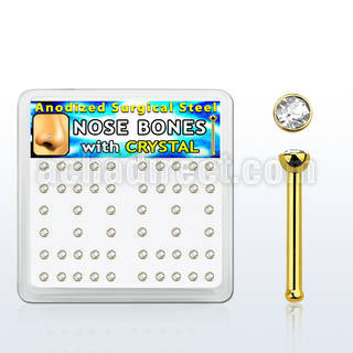 box w 52 anodized steel nose bones 1mm w 2mm crystal top