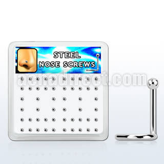 box w 52 steel nose screws, 18g w 2mm ball shaped top