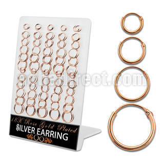 br310rs board of rose gold silver hollow tube ear ring hoops