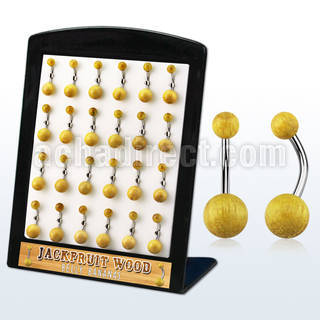 brbngjf display w organic belly bananas w jackfruit wood balls
