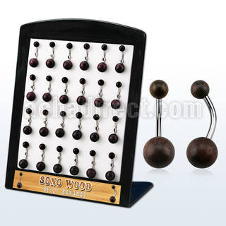 brbngsn display w 24 pcs organic belly bananas w sono wood balls
