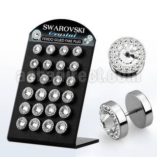 bripf6 board of steel fake plugs w ferido swarovski crystals