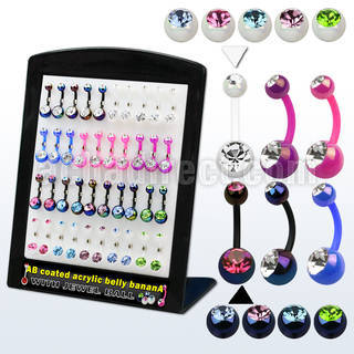 brmix30 display w ab coated acrylic double jewel belly bananas