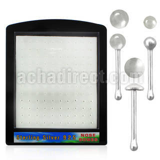 brmnbb silver nose bone with 1 5 2mm ball 2mm round top