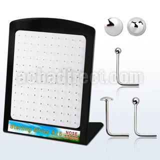 brmnsb silver nose stud with 1 5 2mm ball 2mm flat top