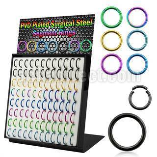 brmsgt1 display of pvd plated 1 2mm 316l steel segment ring