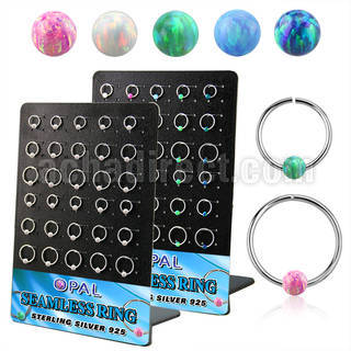 brnhm42 board w 30 925 silver seamless ring 20g w 3mm opal
