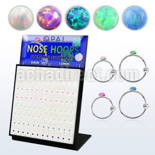 brnhmx25 board w silver nose hoop w ball 2m synthetic opal top