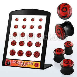 brpg104 board w acrylic double flared plug with rose picture