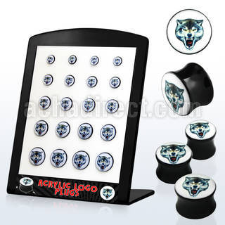 brpg105 board w acrylic double flared plug w wolf picture