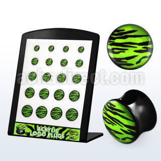 brpg129 board w double acrylic flared plug with zebra stripes