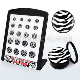 brpg137 display 20 dilatadores plug acrIlico negro rosca logo rayas negras blancas 6mm 14mm venta por mayor