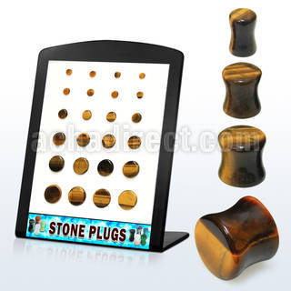 brpg142 board w 24 pcs of double flared tiger eye plugs