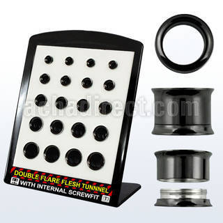 brpg149b board w pvd 316l dual flared flesh tunnel w screwfit
