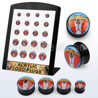 brpg162 board of acrylic double flared plug w king cobra head