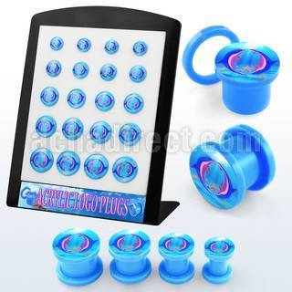 brpg168 board of acrylic screwfit plug with dolphin couple logo