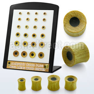 brpjwac display w concave jack fruit wood plug w black centre