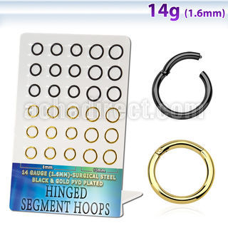 brsegh9 board w 30 black gold steel hinged segment ring