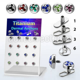 brtsa11 board titanium g23 dermal anchor w multi crystal tristar