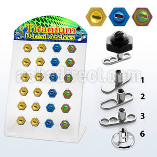 brtsa3 titanium g23 dermal w anodized steel hexagon screw nut