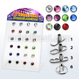 brtsa4 titanium g23 dermal anchor w titanium g23 crystal top