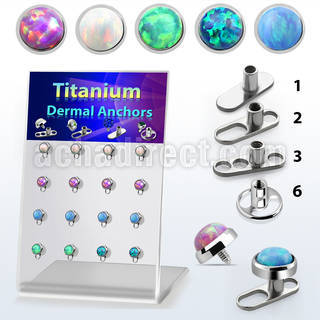 brtsa7 board w titanium g23 dermal anchors w synthetic opal top
