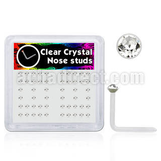 bxa27 clear acrylic nose stud with 1 5mm clear crystal top