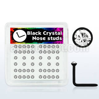 bxa2 clear acrylic nose stud with 1 5mm crystal top