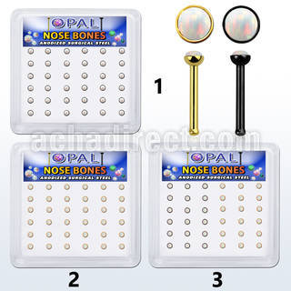 bxbop2 box w anodized 316l steel nose bone w synthetic opal top