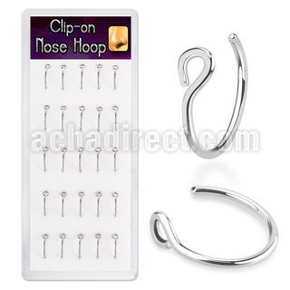 bxcln12 316l steel non piercing clipon nose ring display