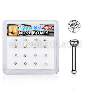 bxunb1 titanium g23 nose bone with bezel clear crystal top