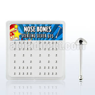 bxvcn display of silver nose bone with plain cone shaped top