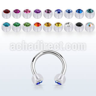 cbajb4 steel circular barbell w 4mm bio flex balls w crystals